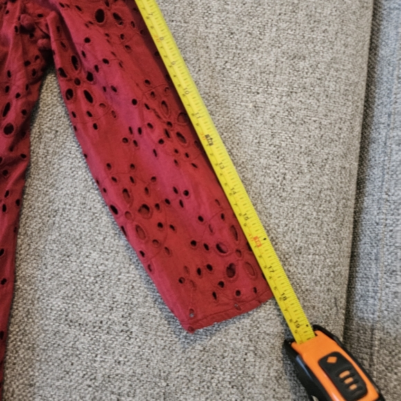 Zara Trafaluc Eyelet  Dress Size XS Burgundy - Picture 2 of 9